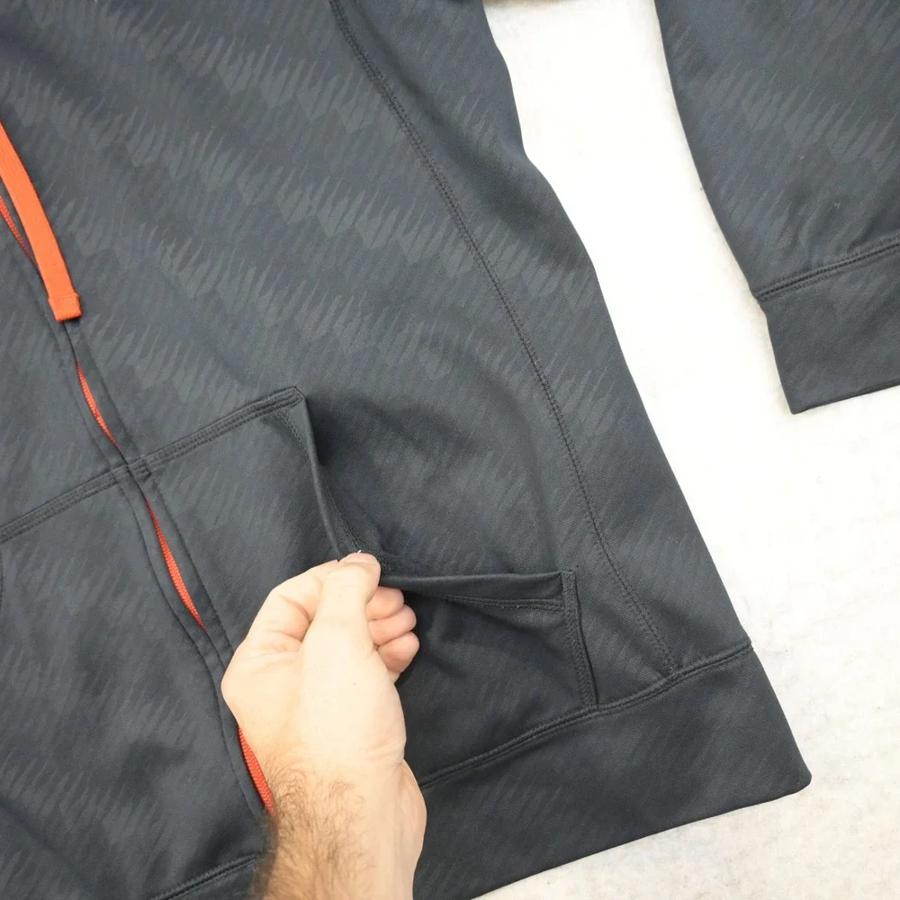 Nike Full Zip Hoodie Mens Medium Dark Blue Therma-Fit Training Sweatshirt